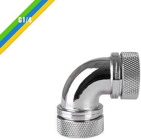 Thermaltake angle fitting G1/4" Chrome (CL-W099-CA00SL-A) kaina ir informacija | Aušinimas vandeniu - aksesuarai | pigu.lt