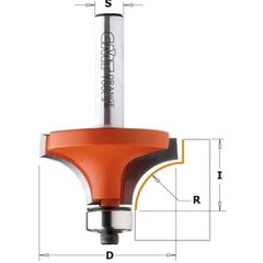 CMT Apvalinimo ketvirčio apvalus malūnas R6.35 D25.4 S8 mm kaina ir informacija | Frezos | pigu.lt