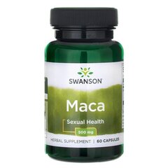 Maisto papildas Swanson Maca 500 mg., 60 kaps. kaina ir informacija | Vitaminai, maisto papildai, preparatai imunitetui | pigu.lt