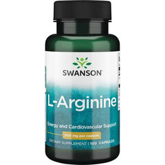 Maisto papildas Swanson L-argininas 500 mg., 100 kapsulių kaina ir informacija | Vitaminai, maisto papildai, preparatai gerai savijautai | pigu.lt