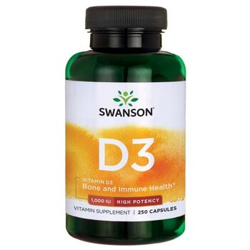 Пищевая добавка Swanson Витамин D3 1000TV, 250 капсул. цена и информация | Витамины, пищевые добавки, препараты для иммунитета | pigu.lt