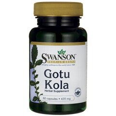 Пищевая добавка Swanson Gotu Kola, 60 капсул цена и информация | Витамины, пищевые добавки, препараты для хорошего самочувствия | pigu.lt