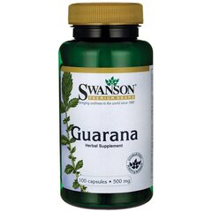 Maisto papildas Swanson Guarana 500 mg., 100 kapsulių kaina ir informacija | Vitaminai, maisto papildai, preparatai gerai savijautai | pigu.lt