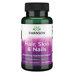 Пищевая добавка Swanson Hair, skin & nails, 60 капсул. цена и информация | Витамины, пищевые добавки, препараты для красоты | pigu.lt