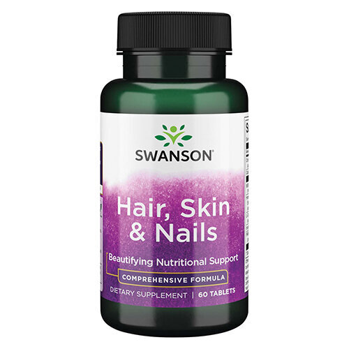 Maisto papildas Swanson Hair, Skin & Nails N60 kapsulių kaina ir informacija | Vitaminai, maisto papildai, preparatai grožiui | pigu.lt