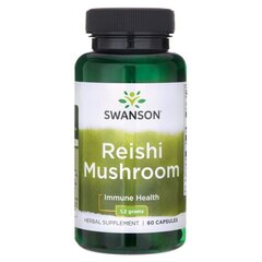 Пищевая добавка Swanson Reishi 600 мг., 60 капсул. цена и информация | Витамины, пищевые добавки, препараты для хорошего самочувствия | pigu.lt