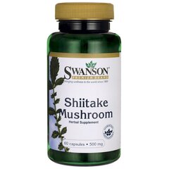 Maisto papildas Swanson Shiitake 500 mg., 60 kapsulių kaina ir informacija | Vitaminai, maisto papildai, preparatai gerai savijautai | pigu.lt