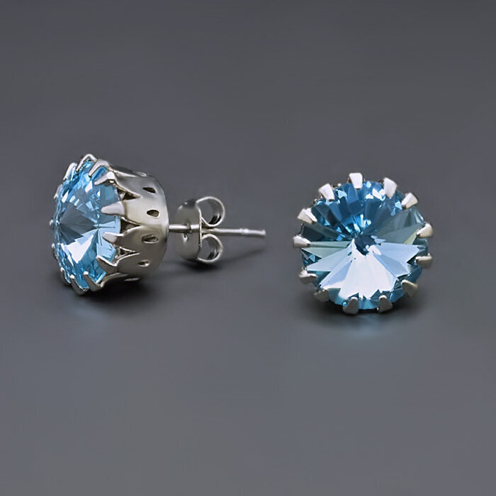 Auskarai moterims DiamondSky „Vintage VII (Aquamarine Blue)“ su Swarovski kristalais kaina ir informacija | Auskarai | pigu.lt