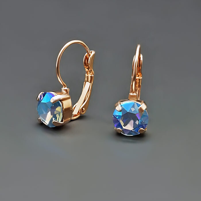 Auskarai moterims DiamondSky „Glory (Light Sapphire Shimmer)“ su Swarovski kristalais цена и информация | Auskarai | pigu.lt
