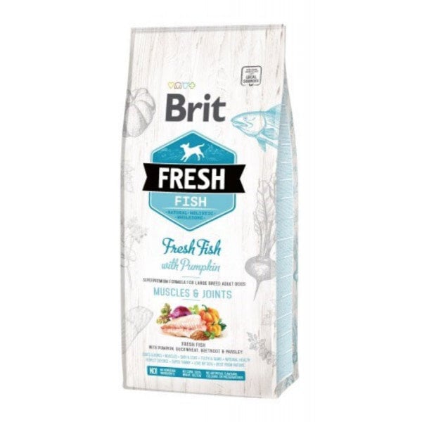 Brit Fresh didelių veislių šunims su žuvimi ir moliūgu, 12 kg цена и информация | Sausas maistas šunims | pigu.lt