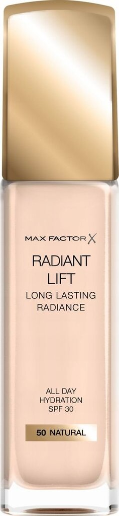 Makiažo pagrindas Max Factor Radiant Lift SPF 30, 30 ml, 50 Natural kaina ir informacija | Makiažo pagrindai, pudros | pigu.lt