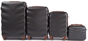 4 lagaminų komplektas Wings 402-4, juodas kaina ir informacija | Lagaminai, kelioniniai krepšiai | pigu.lt