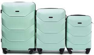 Комплект из 3 чемоданов Wings 147-3, зеленый цена и информация | Чемоданы, дорожные сумки  | pigu.lt