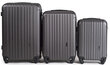 3 lagaminų komplektas Wings 2011-3, tamsiai pilkas kaina ir informacija | Lagaminai, kelioniniai krepšiai | pigu.lt