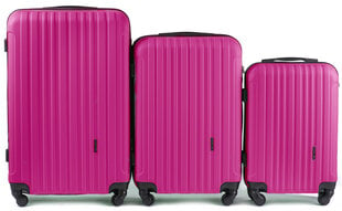 Комплект из 3 чемоданов Wings 2011-3, розовый цена и информация | Чемоданы, дорожные сумки  | pigu.lt