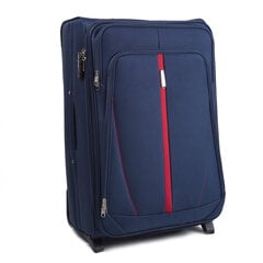 Большой чемодан Wings Buzzard, 74 см, 2 колесика, синий цена и информация | Чемоданы, дорожные сумки | pigu.lt
