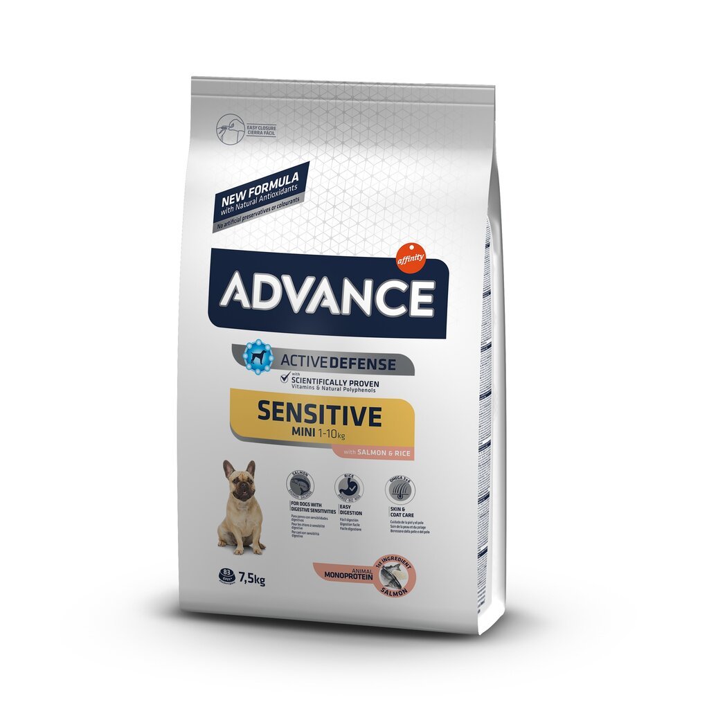 Advance Mini Sensitive jautriems mažų veislių šunims, 7.5 kg kaina ir informacija | Sausas maistas šunims | pigu.lt