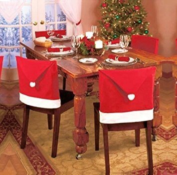Kalėdų senelio kepurė ant kėdės atlošo, 1 vnt kaina ir informacija | Kalėdinės dekoracijos | pigu.lt