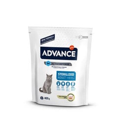 Advance Sterilized для стерилизованных кошек с индейкой и перловкой, 0,4 кг цена и информация | Сухой корм для кошек | pigu.lt