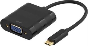 Deltaco USBC-VGA, USB C, VGA цена и информация | Адаптеры, USB-разветвители | pigu.lt