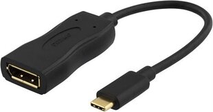 Deltaco USBC-DP, USB-C, 0.1 m цена и информация | Адаптеры, USB-разветвители | pigu.lt