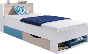 Кровать Planet 14, 90x200 см, белая/синяя цена и информация | Детские кровати | pigu.lt