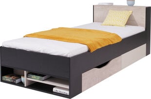 Кровать Planet 14, 90x200 см, черная/коричневая цена и информация | Meblar Детская мебель | pigu.lt