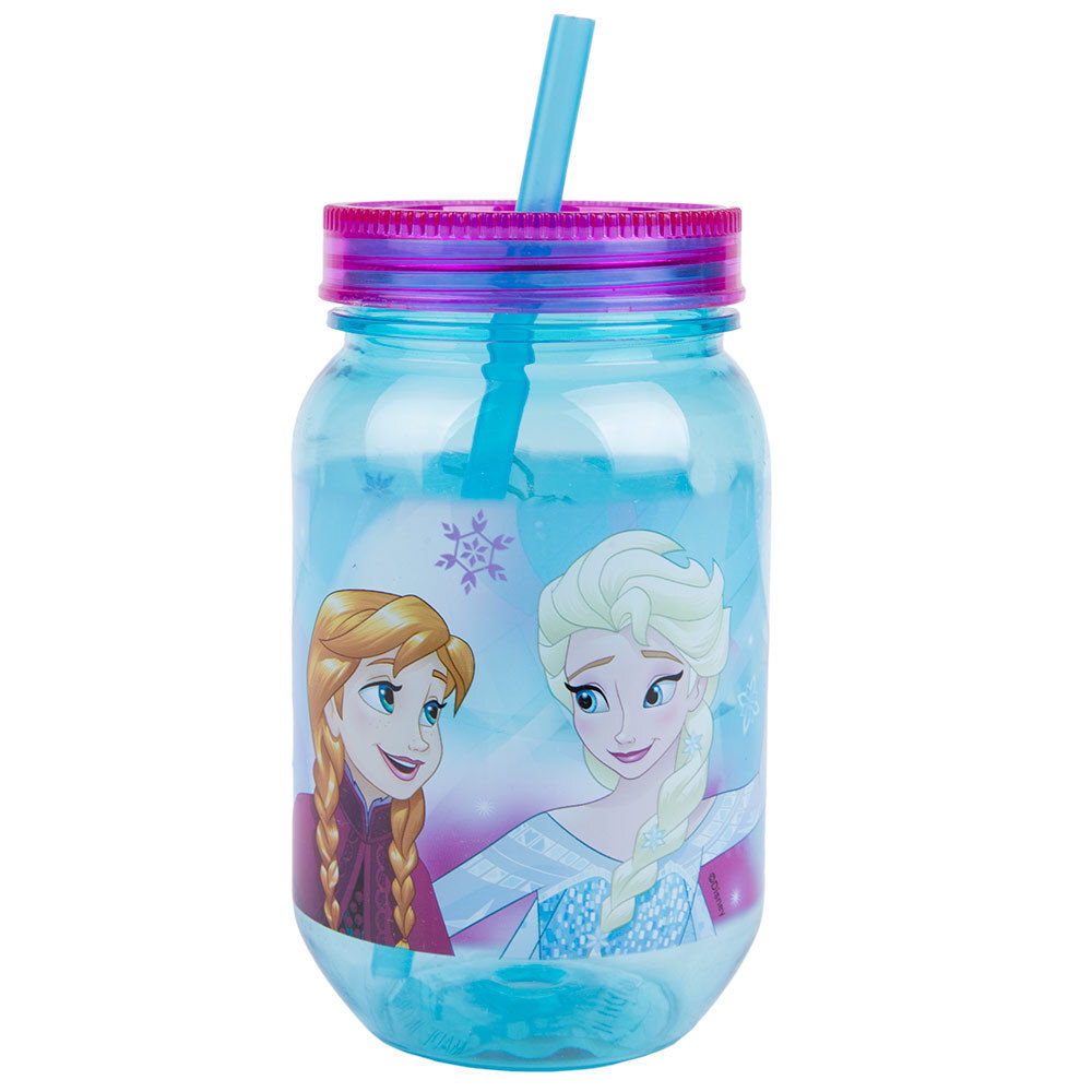 Vaikiška stiklinė su šiaudeliu Disney Frozen, 560 ml kaina ir informacija | Taurės, puodeliai, ąsočiai | pigu.lt