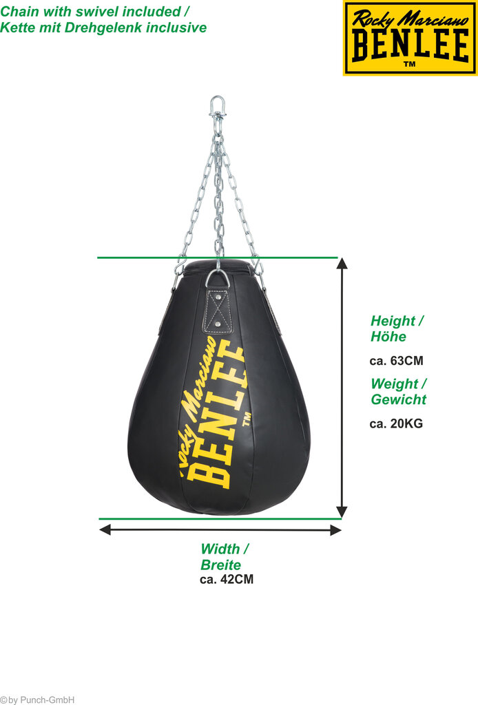 Bokso maišas Benlee Antonio, juodas kaina ir informacija | Kovos menai | pigu.lt