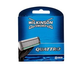 Skutimosi galvutės Wilkinson Sword Quattro vyrams, 8 vnt. kaina ir informacija | Skutimosi priemonės ir kosmetika | pigu.lt