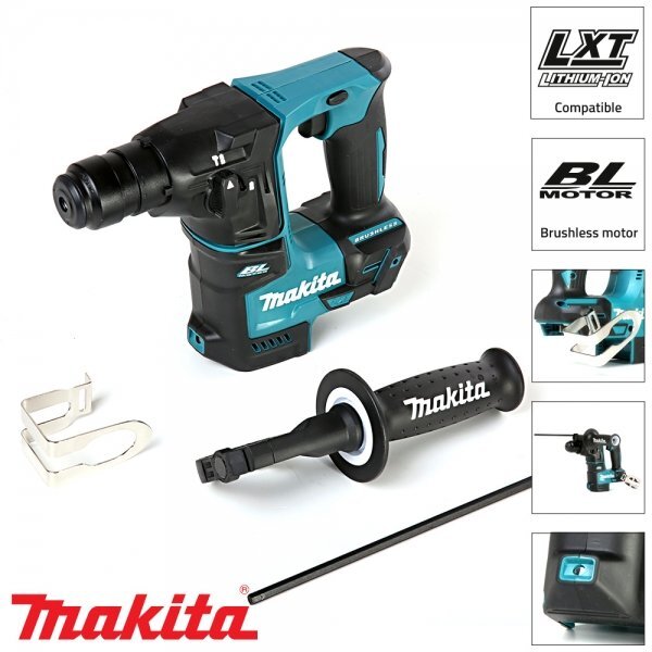 Akumuliatorinis perforatorius Makita DHR171Z 18 V, 1,2 J, SDS plus‎ цена и информация | Perforatoriai | pigu.lt