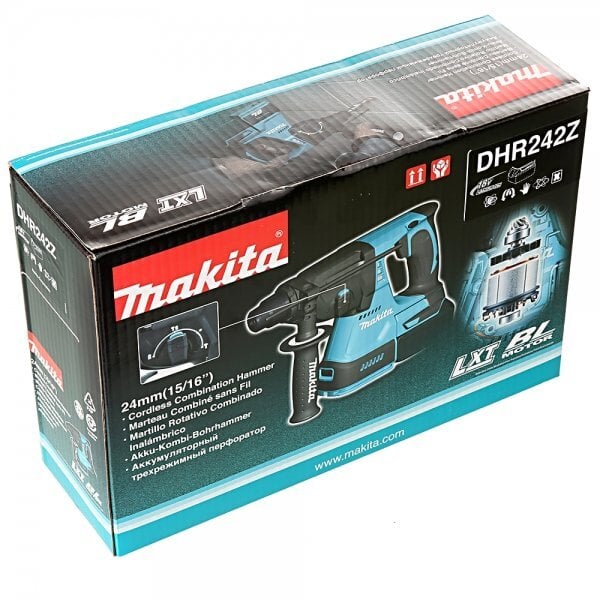 Akumuliatorinis perforatorius Makita DHR242Z 18V SDS plus kaina ir informacija | Perforatoriai | pigu.lt