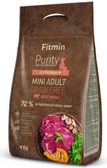 Fitmin Dog Purity GF suaugusiems mažų veislių šunims su jautiena, 4 kg kaina ir informacija | Sausas maistas šunims | pigu.lt