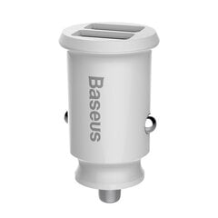 Baseus Grain Mini CCALL-ML02 Белое 3.1A автомобильное зарядное устройство для телефона цена и информация | Зарядные устройства для телефонов | pigu.lt
