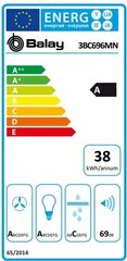 Традиционная вытяжка Balay 3BC696MN 90 cm 600 m3/h 69 dB 220 W цена и информация | Вытяжки на кухню | pigu.lt