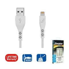 Energizer Hardcase Lightning Lifetime USB 1.2m, Balta цена и информация | Кабели для телефонов | pigu.lt