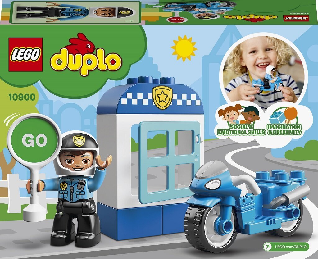 10900 LEGO® DUPLO Policijos motociklas цена и информация | Konstruktoriai ir kaladėlės | pigu.lt