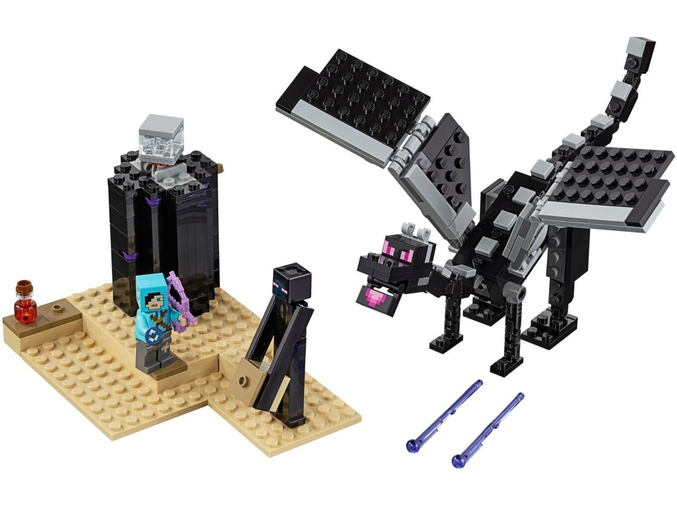 21151 LEGO® Minecraft Mūšis Pabaigos dimensijoje kaina ir informacija | Konstruktoriai ir kaladėlės | pigu.lt