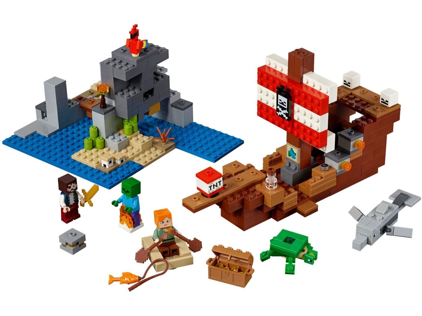 21152 LEGO® Minecraft Piratų laivo nuotykiai kaina ir informacija | Konstruktoriai ir kaladėlės | pigu.lt