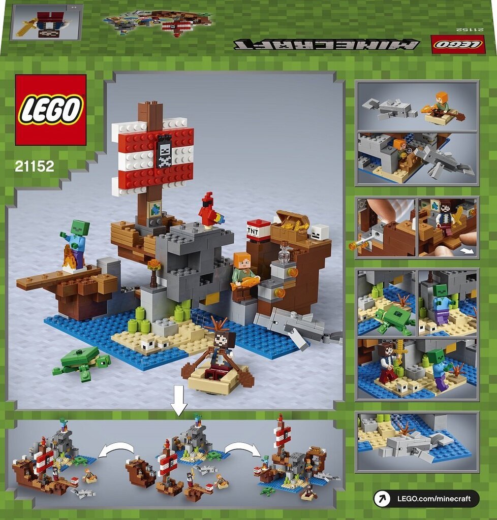 21152 LEGO® Minecraft Piratų laivo nuotykiai kaina ir informacija | Konstruktoriai ir kaladėlės | pigu.lt