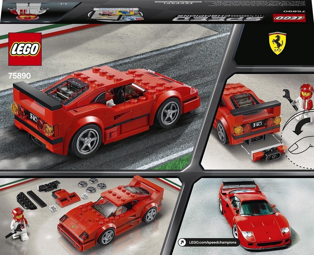 75890 LEGO® Speed Champions Ferrari F40 Competizione цена и информация | Konstruktoriai ir kaladėlės | pigu.lt