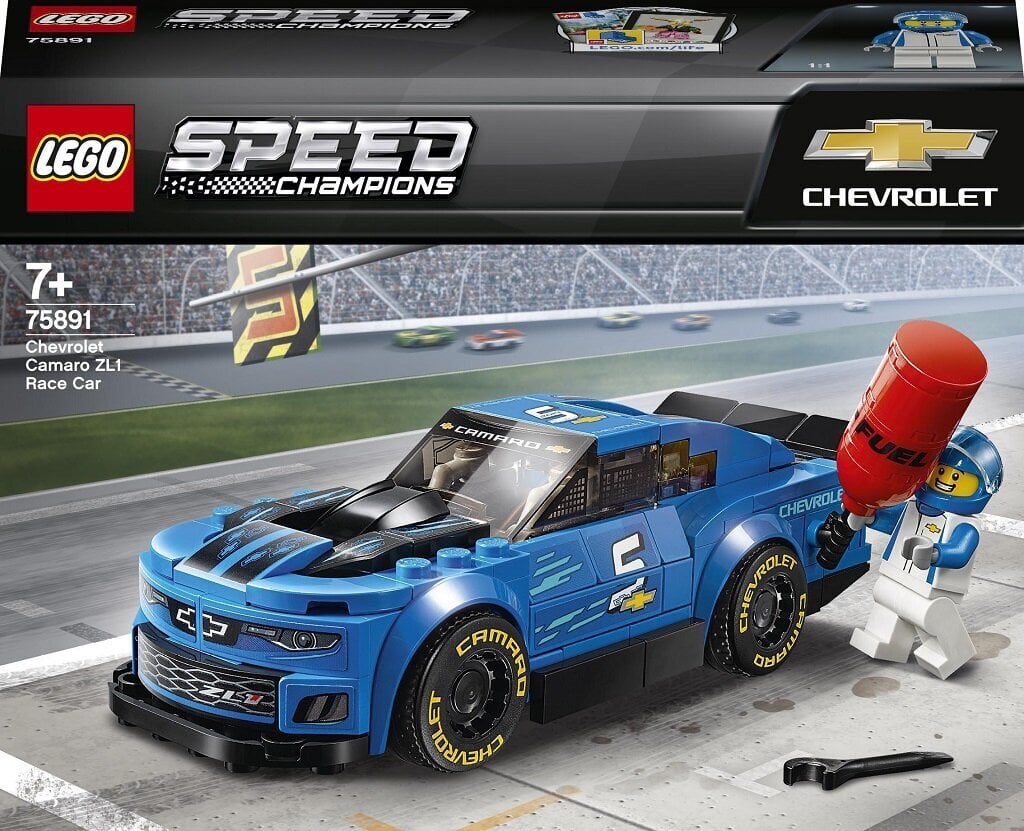 75891 LEGO® Speed Champions Chevrolet Camaro ZL1 lenktynių automobilis kaina ir informacija | Konstruktoriai ir kaladėlės | pigu.lt