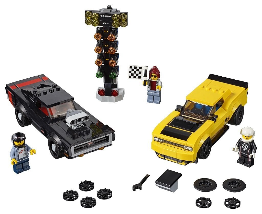 75893 LEGO® Speed Champions 2018 Dodge Challenger SRT Demon ir 1970 Dodge Charger R/T kaina ir informacija | Konstruktoriai ir kaladėlės | pigu.lt