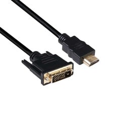 DVI/HDMI, 2 m цена и информация | Кабели и провода | pigu.lt