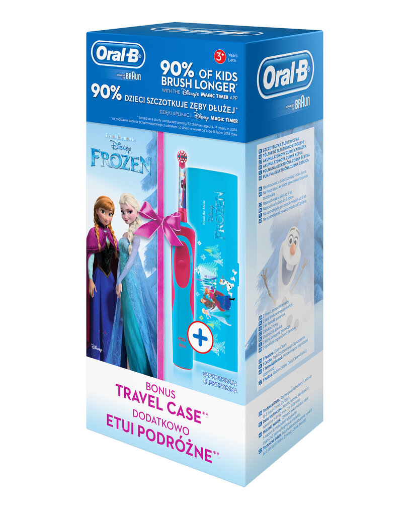 Braun Oral-B D12513 Frozen kaina ir informacija | Elektriniai dantų šepetėliai | pigu.lt