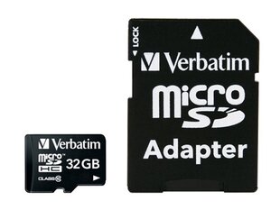 Verbatim microSDHC 32GB (+ SD adapteris) цена и информация | Карты памяти для телефонов | pigu.lt