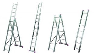 Krause Corda универсальная двухсторонняя лестница, 3 части 6 ступеней цена и информация | Стремянки | pigu.lt