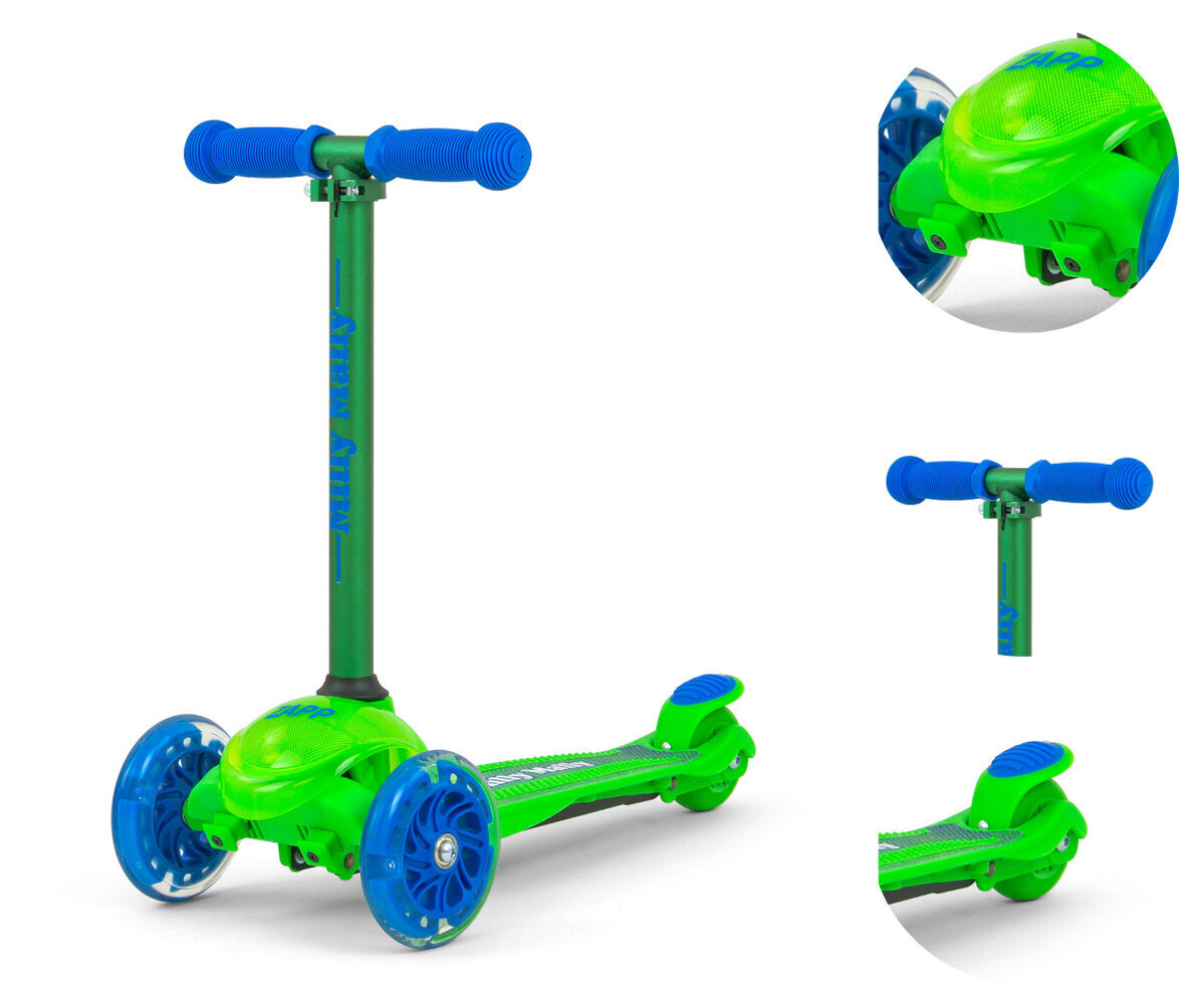 Triratis paspirtukas Milly Mally Zapp, Green kaina ir informacija | Paspirtukai | pigu.lt