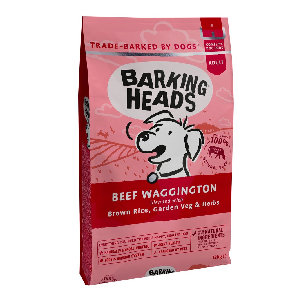 Barking Heads visų veislių šunims su jautiena Beef Waggington​​, 12kg kaina ir informacija | Sausas maistas šunims | pigu.lt