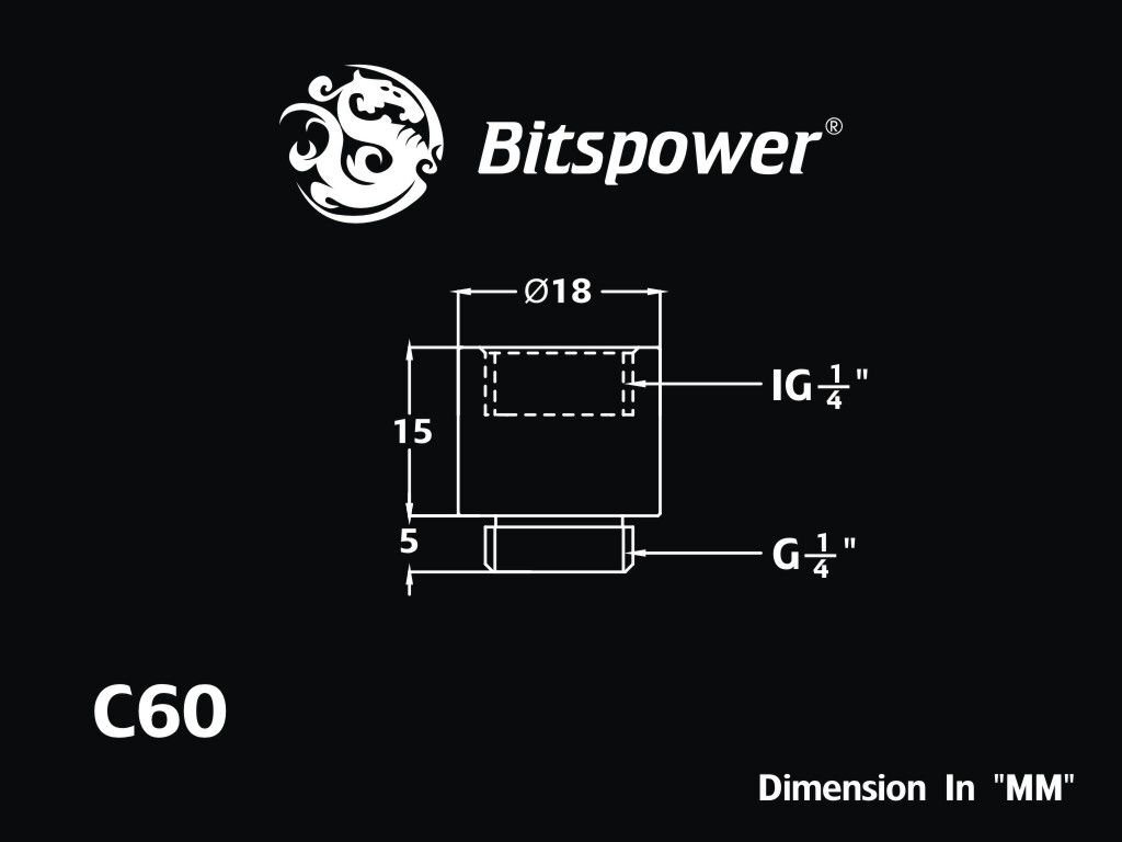 Bitspower extension G1/4 Zoll to G1/4 Zoll, 15mm kaina ir informacija | Aušinimas vandeniu - aksesuarai | pigu.lt